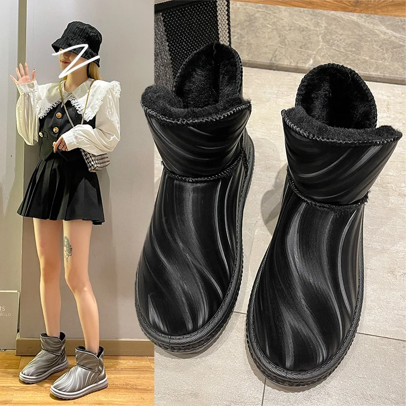

Fashion winter cotton shoes bread shoes 2022 new Korean version of all-match women's boots flat snow boots ankle boots
