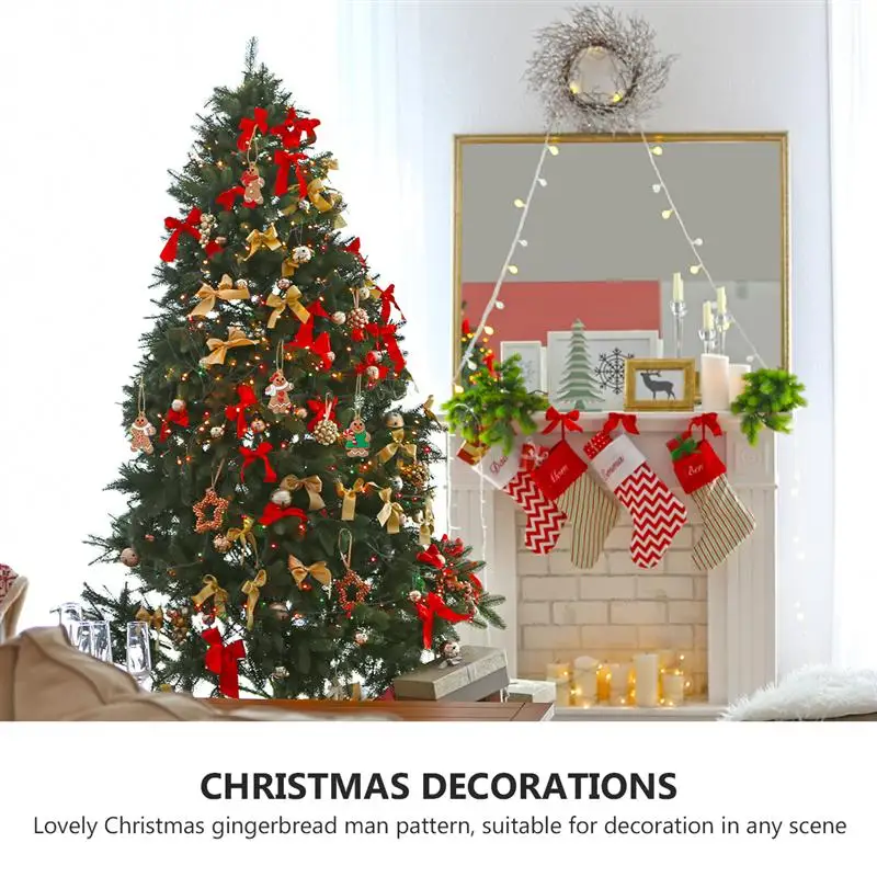 10 шт. Рождественский Пряничный человечек орнамент Новогодняя подвеска на