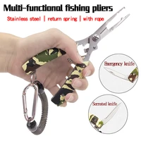 7 in 1 camouflage multi functional road clip fish nose pliers scissors pliers fish thread cutter tackle tool new fishing gear