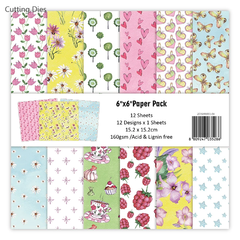 12Sheets/lot Flower Art Background Decorative Paper For Card Making DIY Scrapbooking Craft Happy Planner Journaling | Дом и сад
