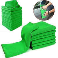 10pcs green microfiber washing clean towels soft wipes car duster cleaner cloth polish for car microfiber cleaning accessories