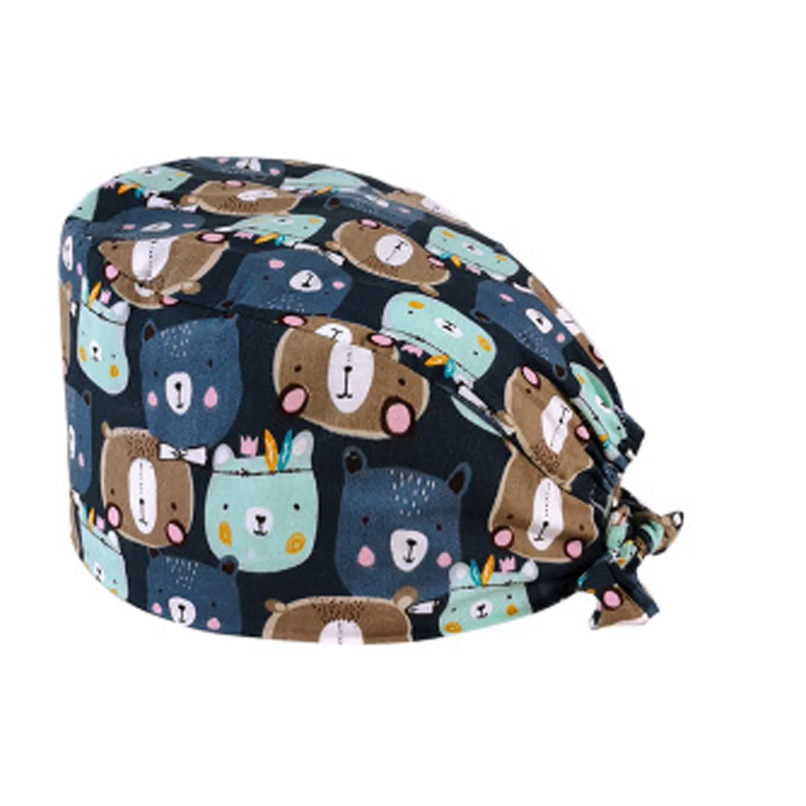 

Unisex Comfortable Cotton Bouffant Nurse Hat Hospital Laboratory Adjustable Bandage Working Scrub Cap Gorro Enfermera A50