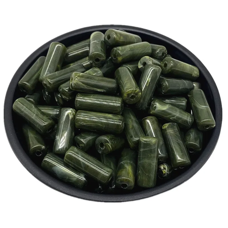 20pcs 8x20mm Imitation Stone Cylinder Shape Acrylic Beads Loose Spacer For Jewelry Making Pendant Accessories DIY | Украшения и