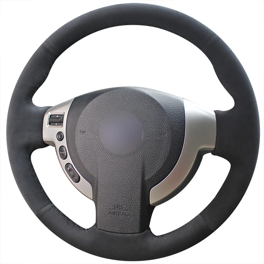 

Hand-stitched Black Suede Car Steering Wheel Cover for Nissan Qashqai 2007-2013 Rogue 2008-2013 X-Trail 2008-2013
