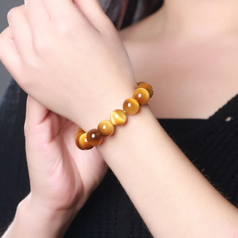 Изящные натуральные золотые бриллианты AAA 8 мм круглые бусины тигровый глаз