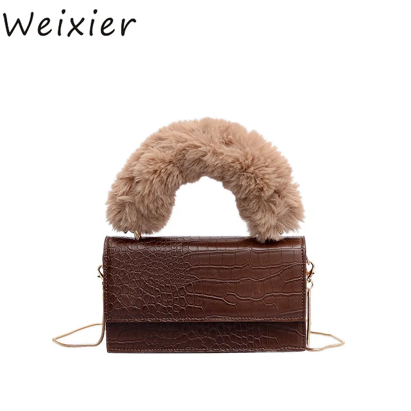 

WEIXIER цепи женские сумки на плечо Маленькие черные модные женские сумки кожаные маленькие сумки с клапаном диагональные женские сумки для де...