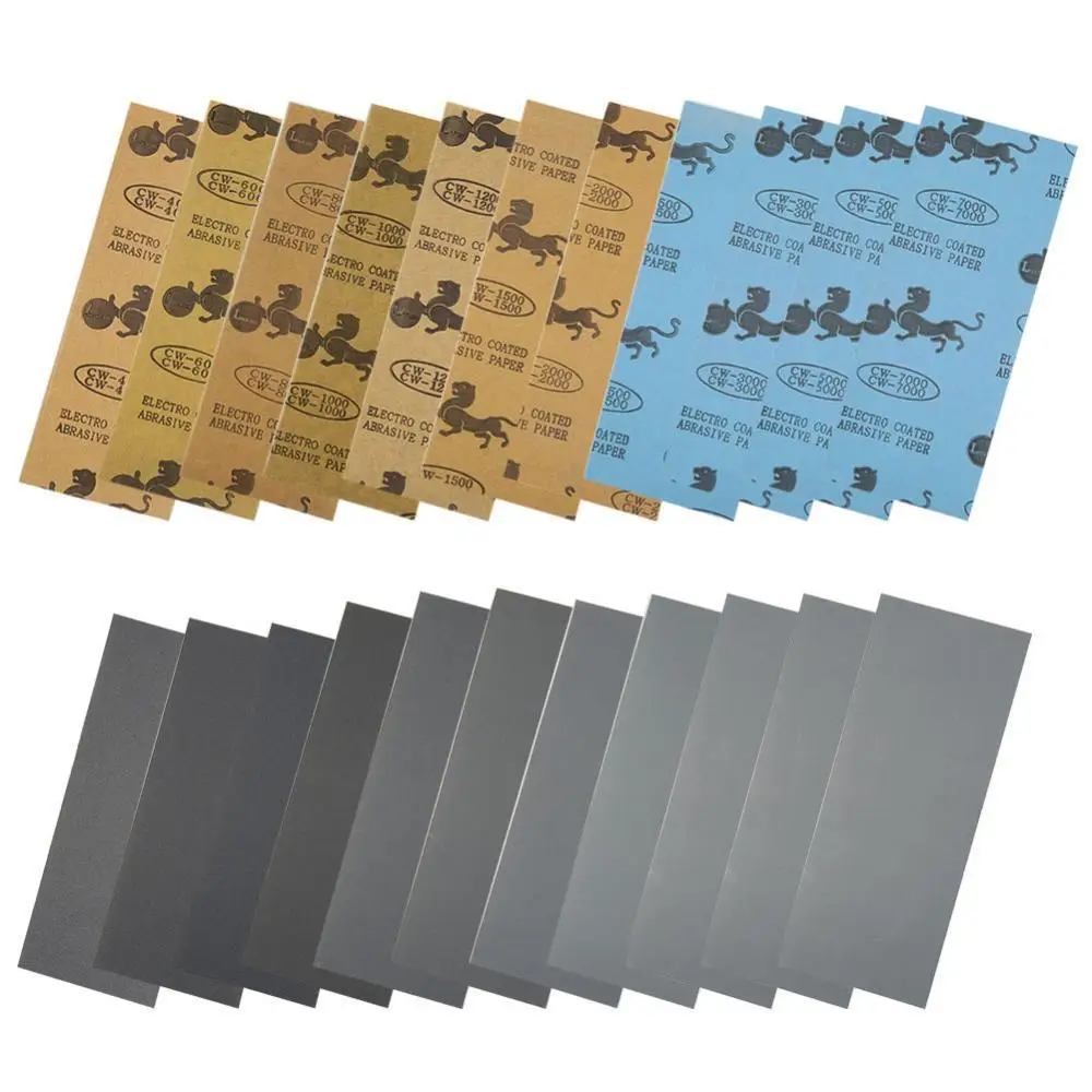 

80% HOT SALE Wet Dry Sandpaper Sheets 400/600/800/1000/1200/1500/2000/2500# GritS Polish Sheet Sandpapers