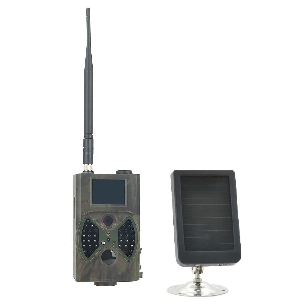 12MP охотничьи камеры HC300M с солнечной панелью батарея для зарядки 940NM Nigh vision GSM MMS GPRS