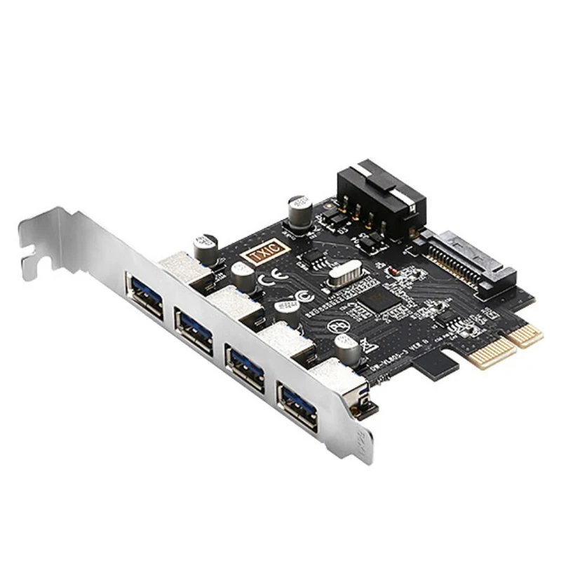 Высокая Скорость 5 Гбит/с 4 Порты и разъёмы USB 3,0 концентратор PCIE USB 3,0 PCI Express карты расширения адаптер для Windows XP/7/8/10 Pcie riser Card