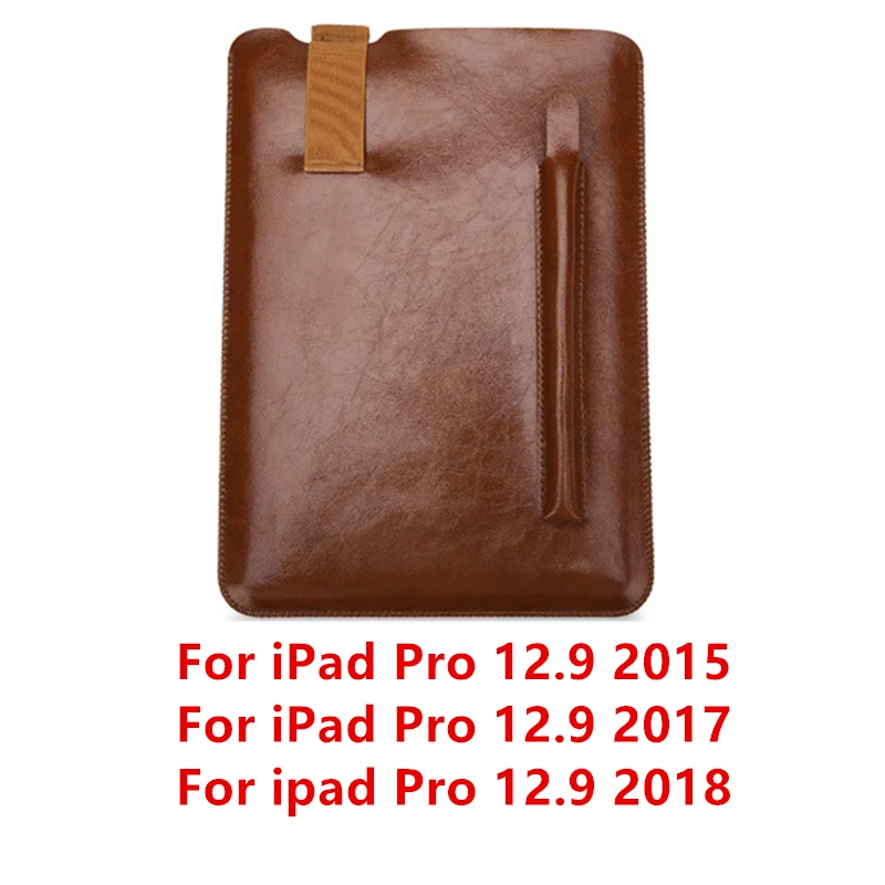 Премиум из искусственной кожи для iPad 9,7 чехол для планшета сумка для iPad Air 2 1 Pro 9,7 10,5 12,9 чехол с карандашом - Цвет: Brown 12.9