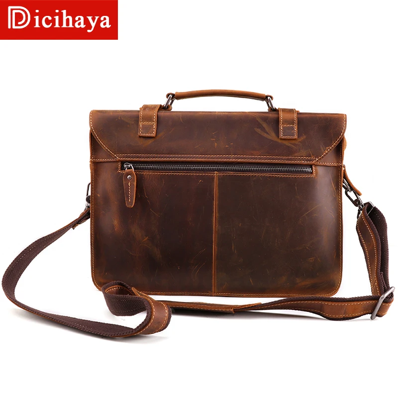 Сумка через плечо из натуральной воловьей кожи Crazy Horse винтажная мужская деловая