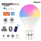 Лампочка регулисветильник яркости Tuya E27 B22 9 Вт RGBCW, умная лампочка с голосовым управлением, работает с Alexa и Google Home
