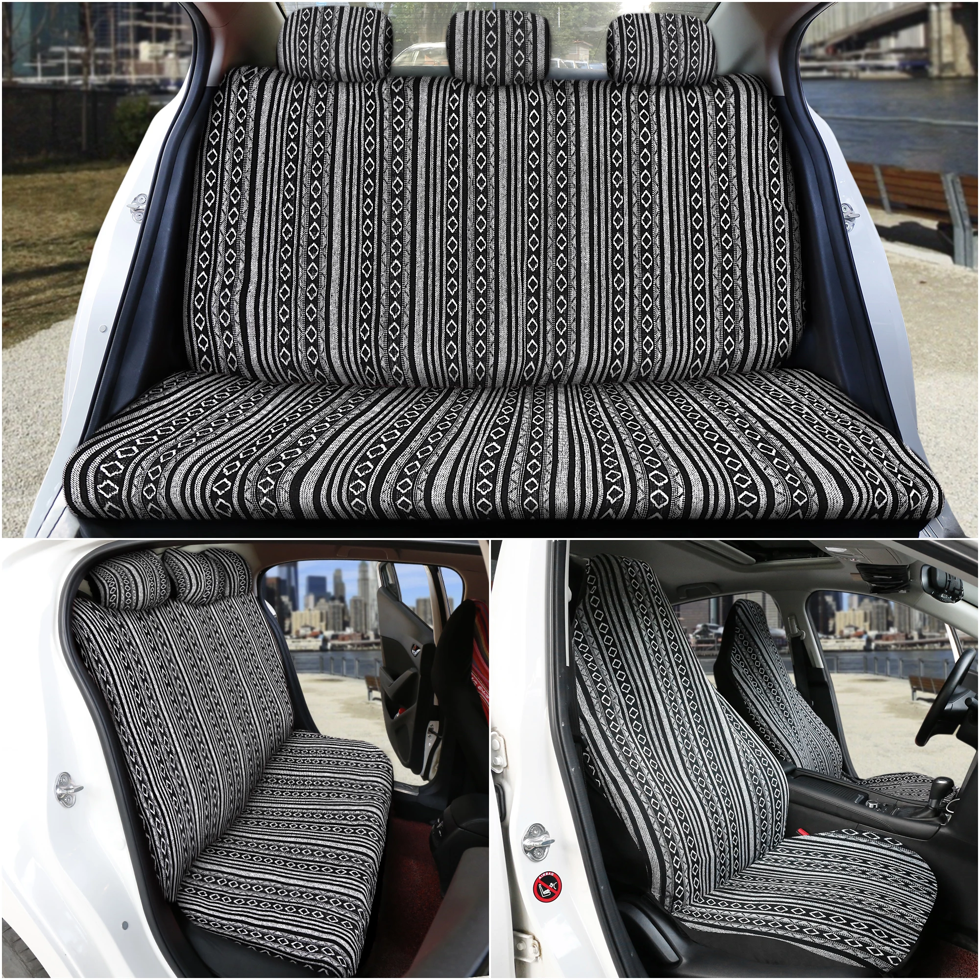 x autohaux car seat covers set baja saddle blanket weave universal fit most cars covers with steering wheel cover protector free global shipping