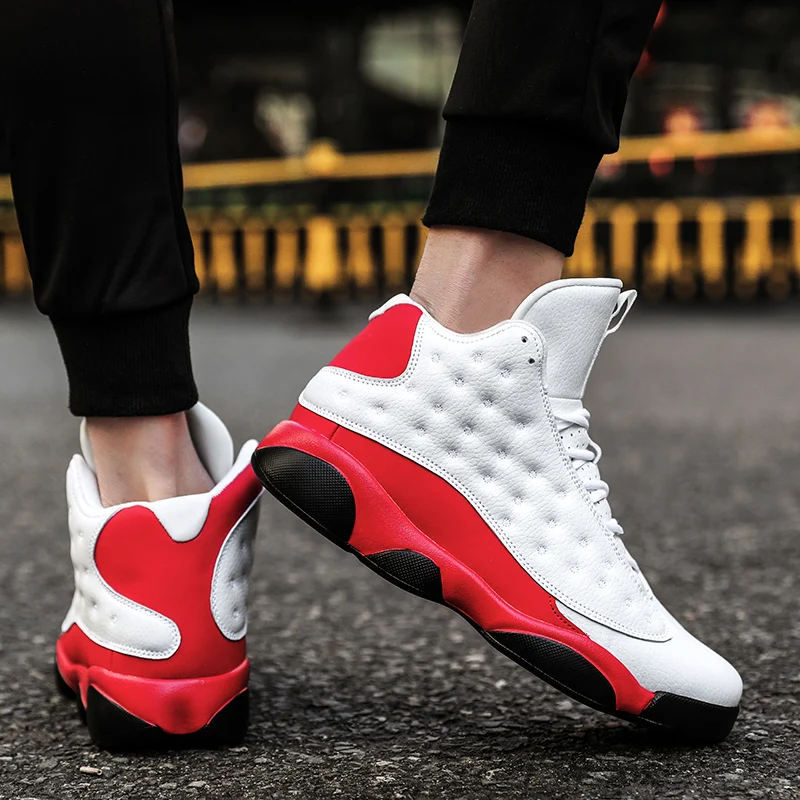 

Fashion Outdoor High Top Basketball Sneakers Men Breathable Non-slip High Quality Basketball Shoes Men Zapatillas Air Big Size