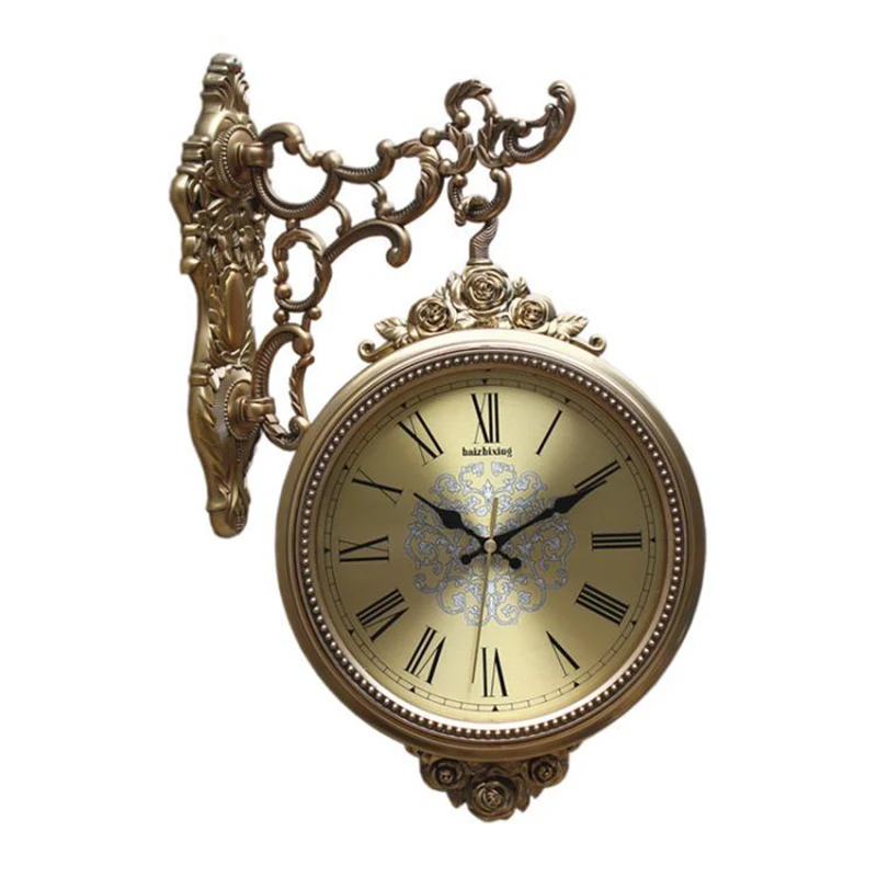 Европейские винтажные бесшумные настенные часы большие простые для украшения