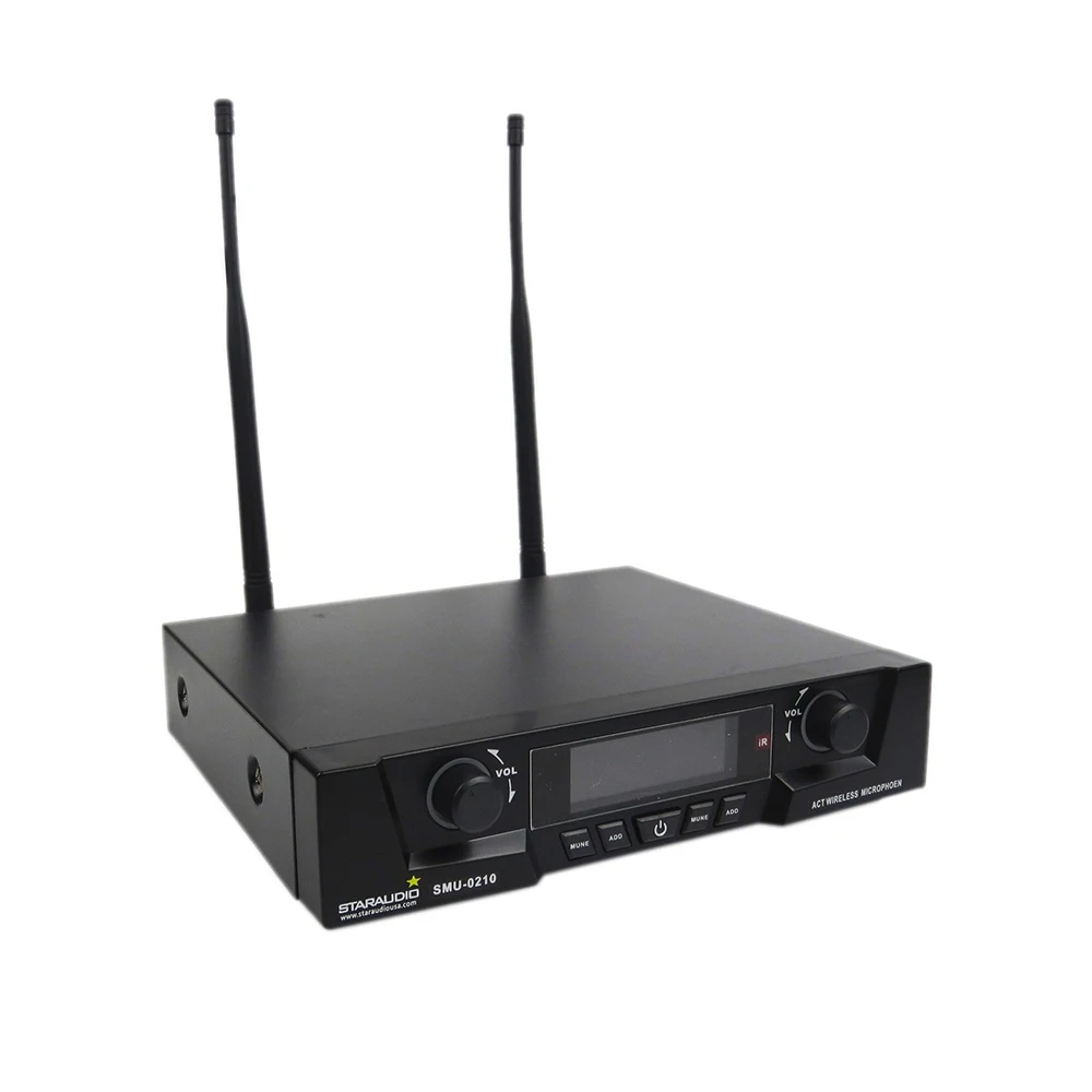 STARAUDIO профессиональный беспроводной микрофон Двухканальный UHF Ручной беспроводной микрофон для сцены вечерние церковные SMU-0210