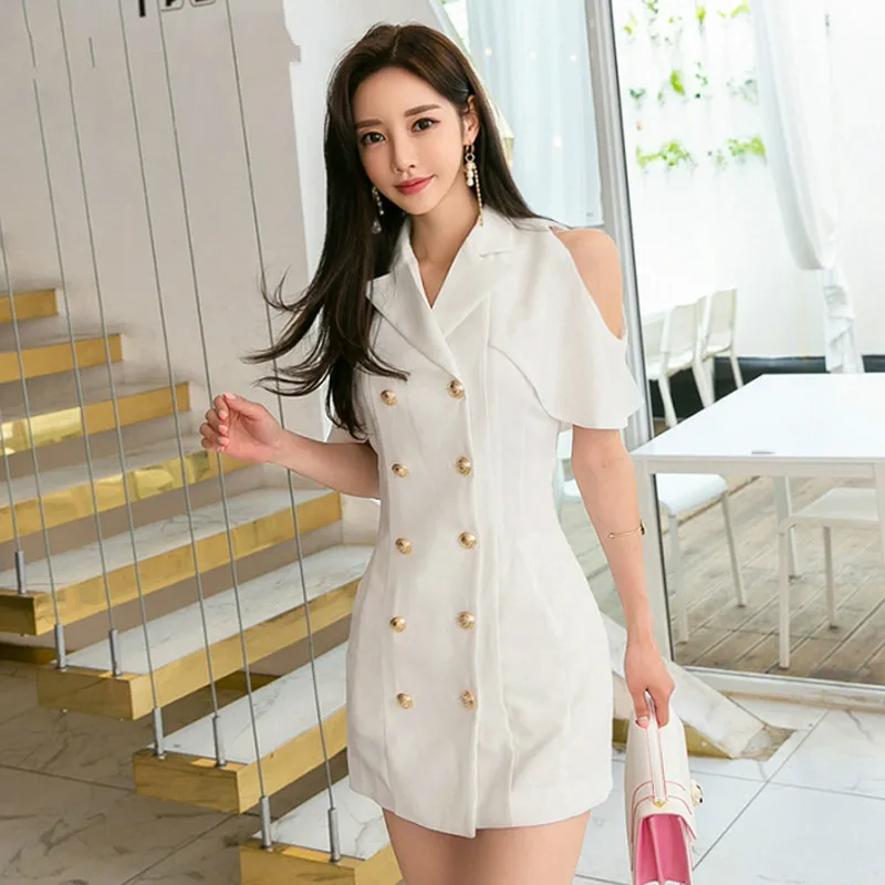 2019 летнее женское платье с открытыми плечами и зубчатым воротником золотой