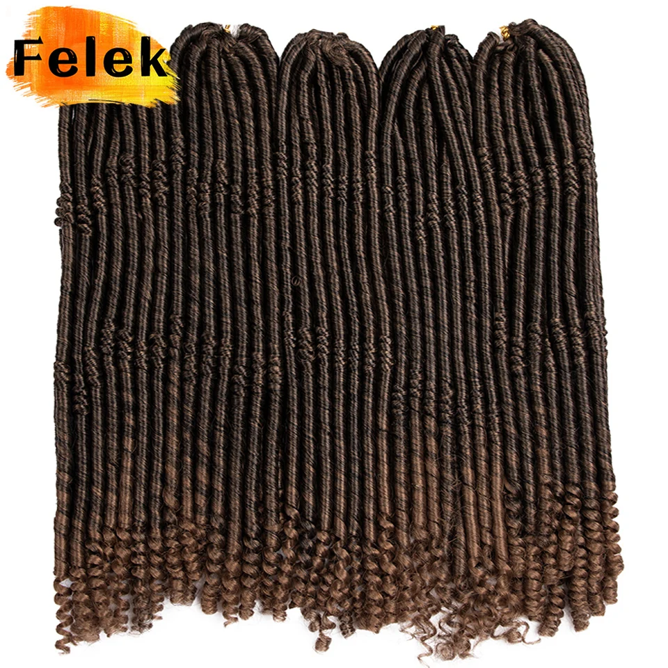 

Faux Locs Hair Crochet Braids Synthetic Afro Dreadlocks Knotless Hook Dreads Ombre Braiding Hair Extensions For Women Curly Ends