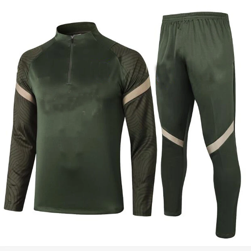 

New Madrid Tracksuit 2021 Mens Real Soccer Polo Tracksuit Kits Training Wear Clothes Man Set Zippered Long-Sleeved Sports Suit