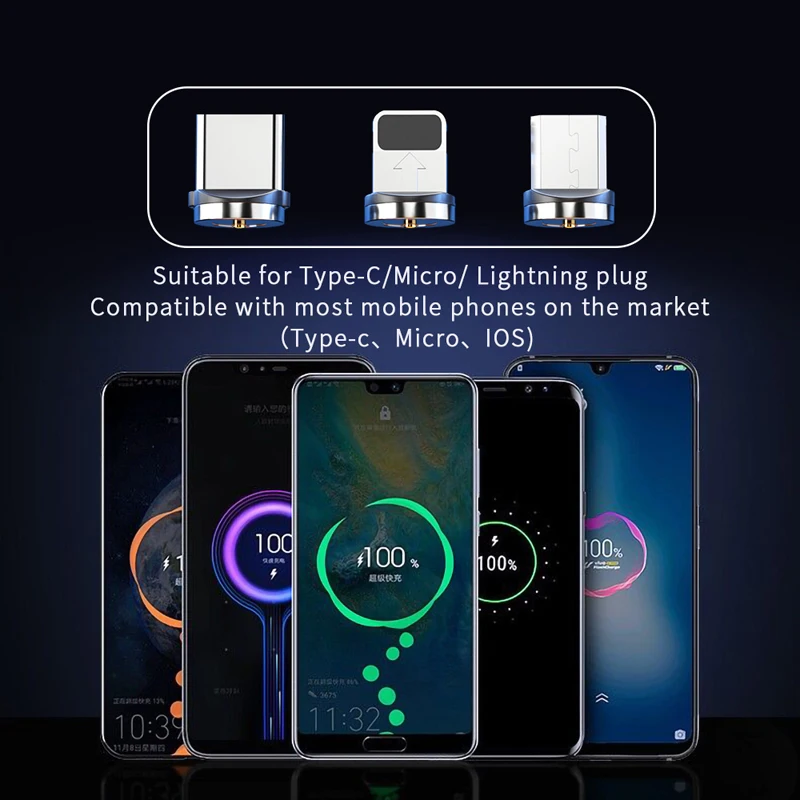 

Magnetic Charger Micro USB Cable for iPhone 12 Samsung Android Mobile Phone Fast Charging Wire Cord Magnet USB Type C Cable Cabo