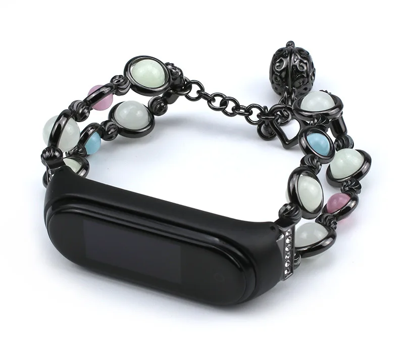 

Duoteng Luminous Beads Bracelet for Xiaomi Mi Band 4 Strap Women Fashion Wrist Band For Xiomi Mi Band 3 4 Metal Chain Bracelet