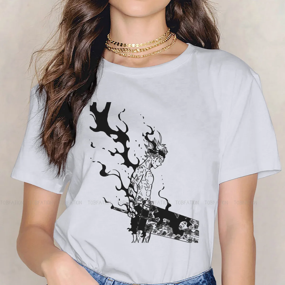 

Asta Black Style TShirt for Girl 4XL 5XL Black Clover Comfortable New Design Graphic T Shirt Short Sleeve Hot Sale