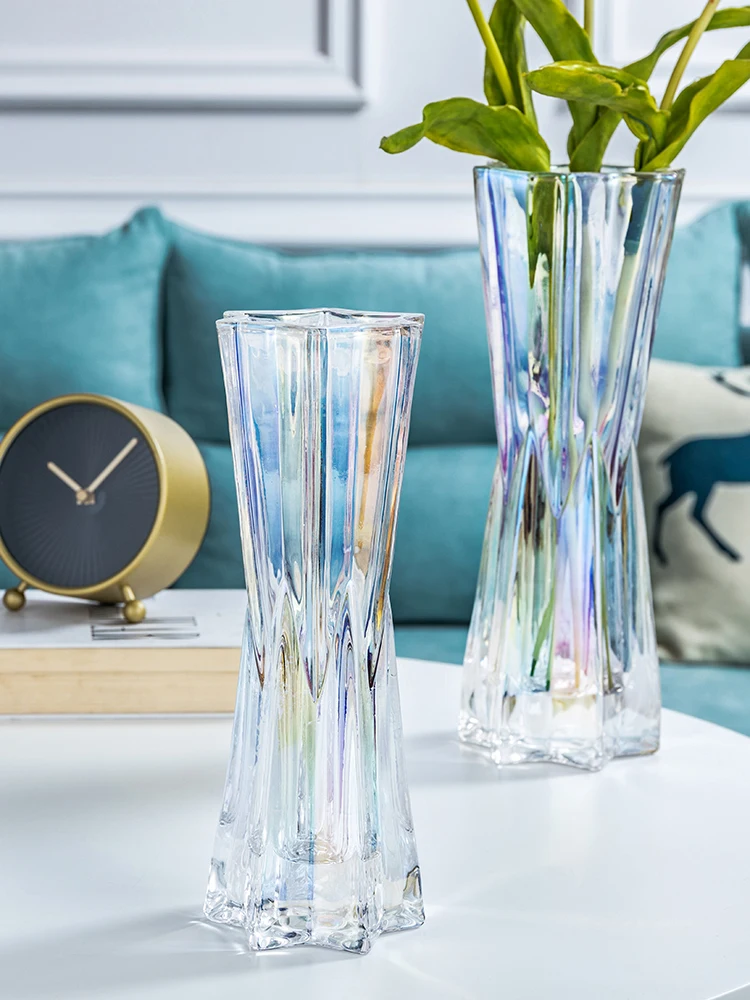 Стеклянные хрустальные вазы с цветами настольные скандинавские стеклянные