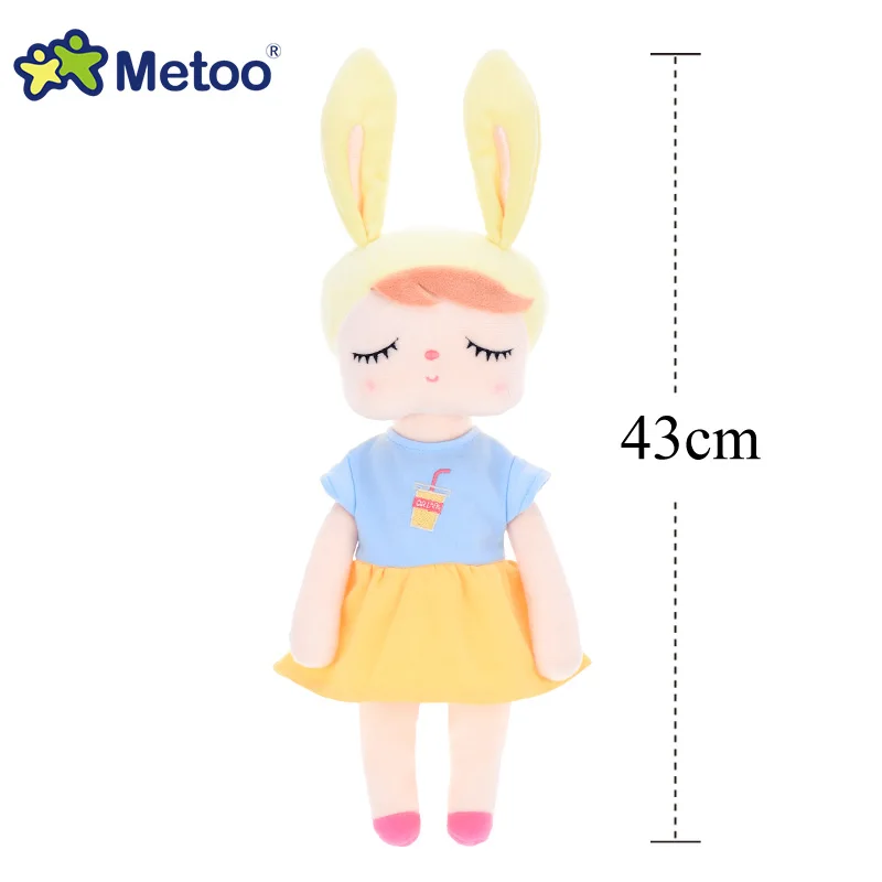 43cm skirt yellow Metoo кукла Анджела мягкий Игрушечный Кролик мягкие Животные плюшевые игрушки «кролик» Фруктовые Куклы для детей детская одежда для девочек и мальчиков рождественские подарки на день рождения - Цвет: 43cm skirt yellow