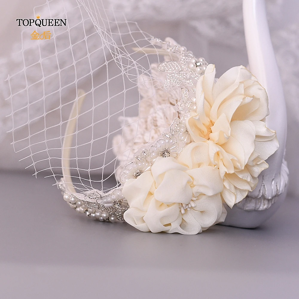 TOPQUEEN S172 WS Клетка вуаль Румяна Вуалетка для волос аксессуары Свадебные Кружева