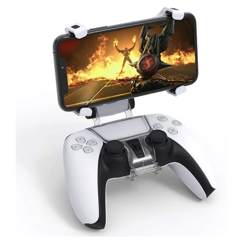 

Greatlizard Phone Controller Mount For Playstation5 DualSense Wireless Controller, Cellphone Clip Holder With Adjustable Bracket