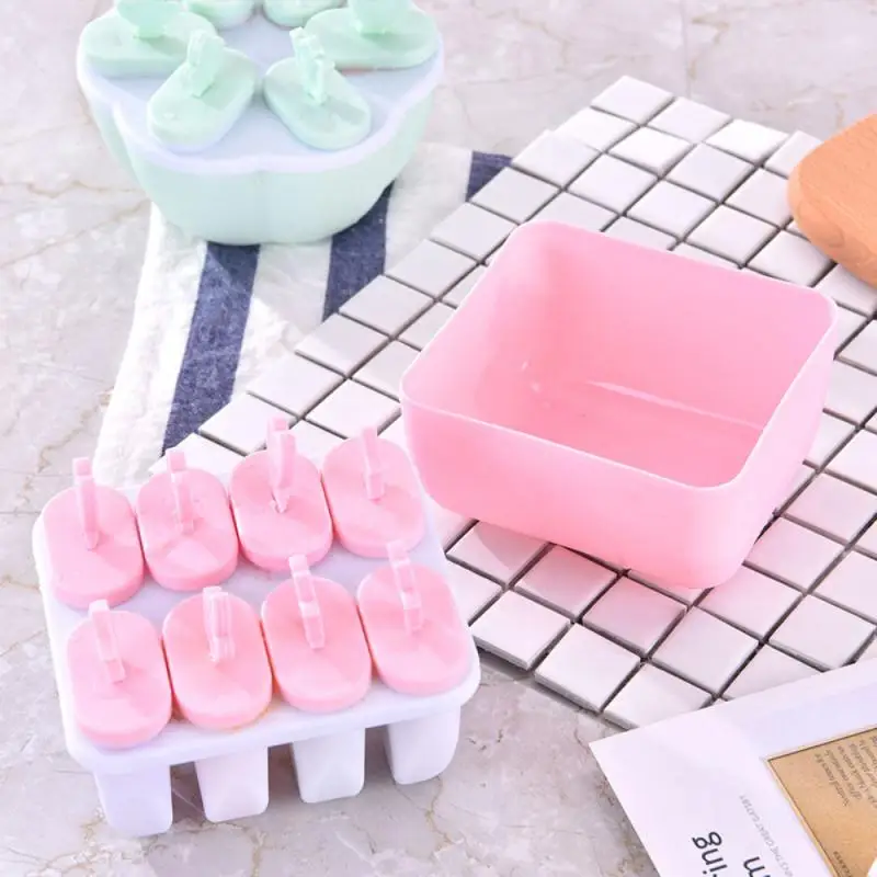 

8 Cells Ice Cream Mold Silicone DIY Homemade Ice Mould Food Safe Popsicle Maker Chocolate Molds Ice Cube Tray Home Kitchen Tool