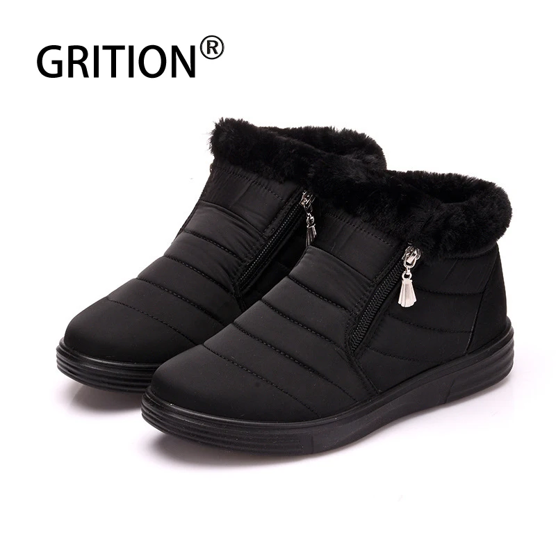 Женские зимние ботинки GRITION водонепроницаемые Нескользящие теплые с мехом