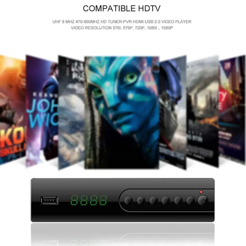 DVB T2 terrestial приемник T26 DVB-T2 и dvb-c Поддерживает MPEG4 H.264 youtube wifi адаптер iptv av hdmi металлический корпус