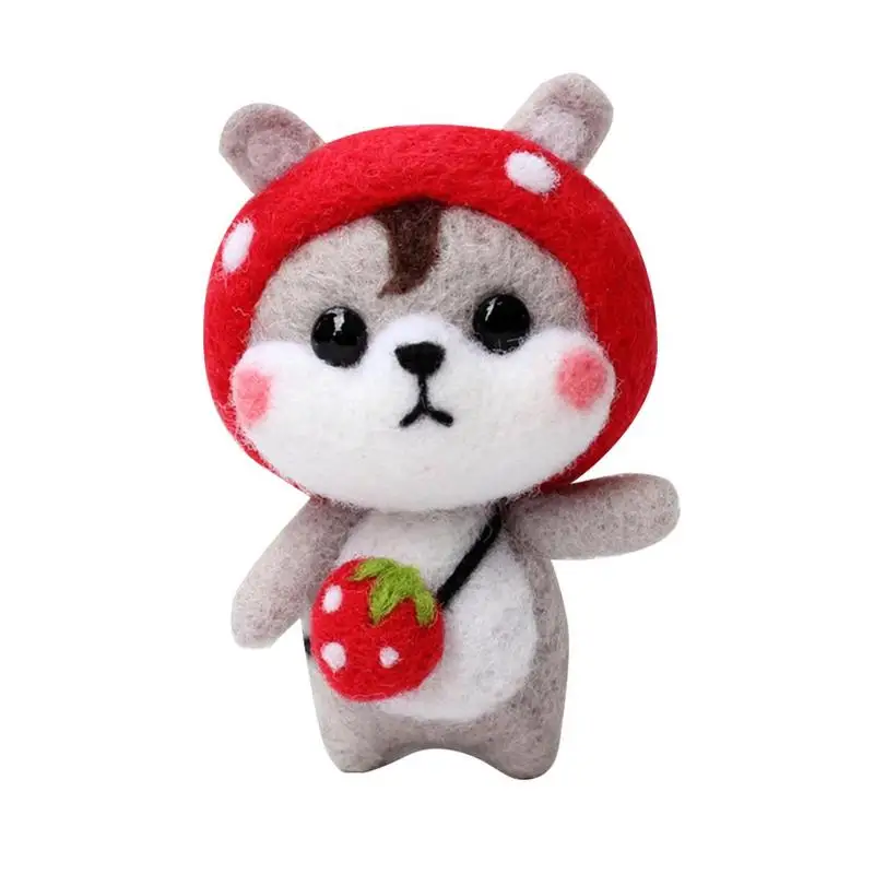 

Домашние игрушки для домашних животных ручной работы, шерстяная войлочная кукла, необработанная шерстяная игла для валяния, Набор для твор...