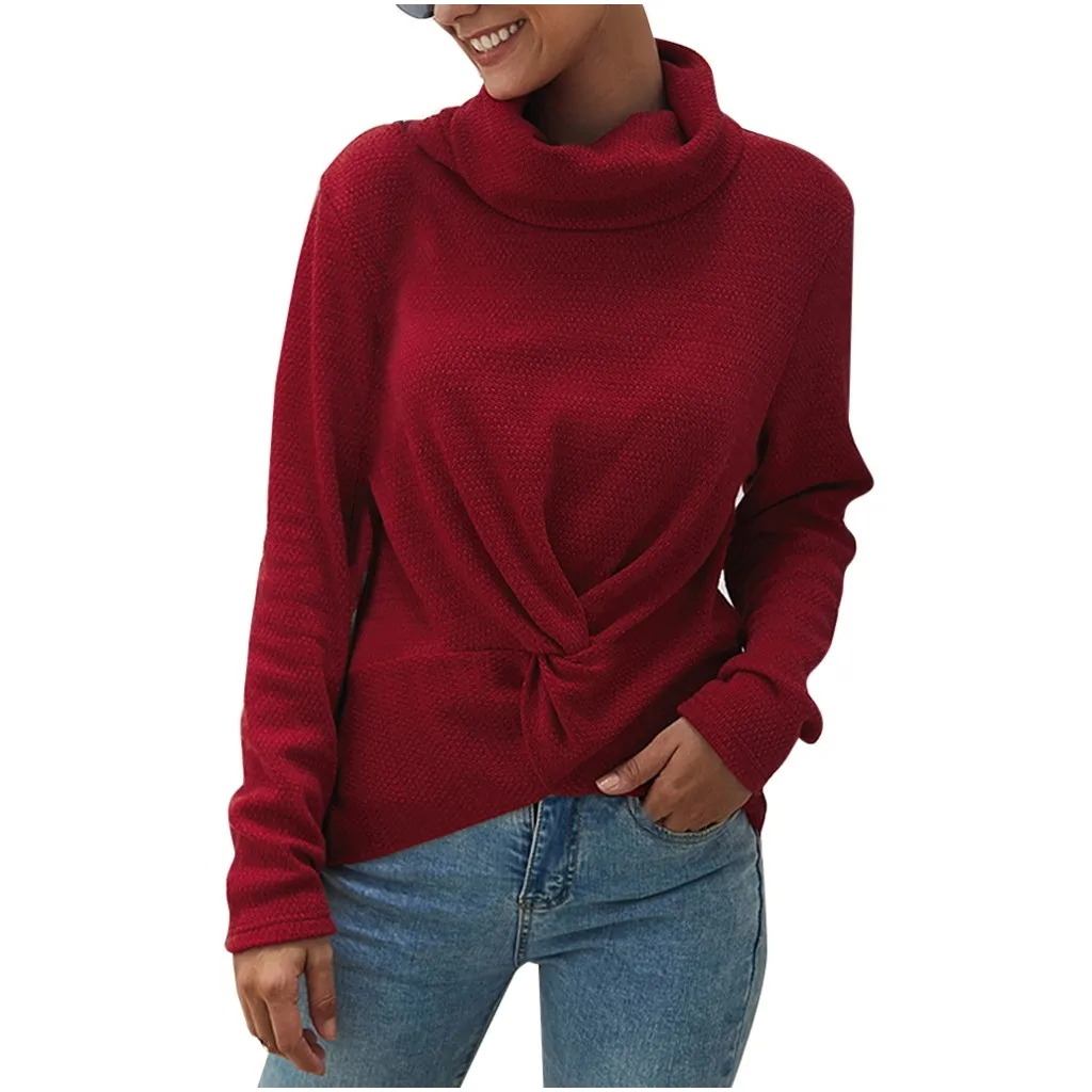 Женский трикотажный свитер с длинным рукавом эластичный свободный пуловер в