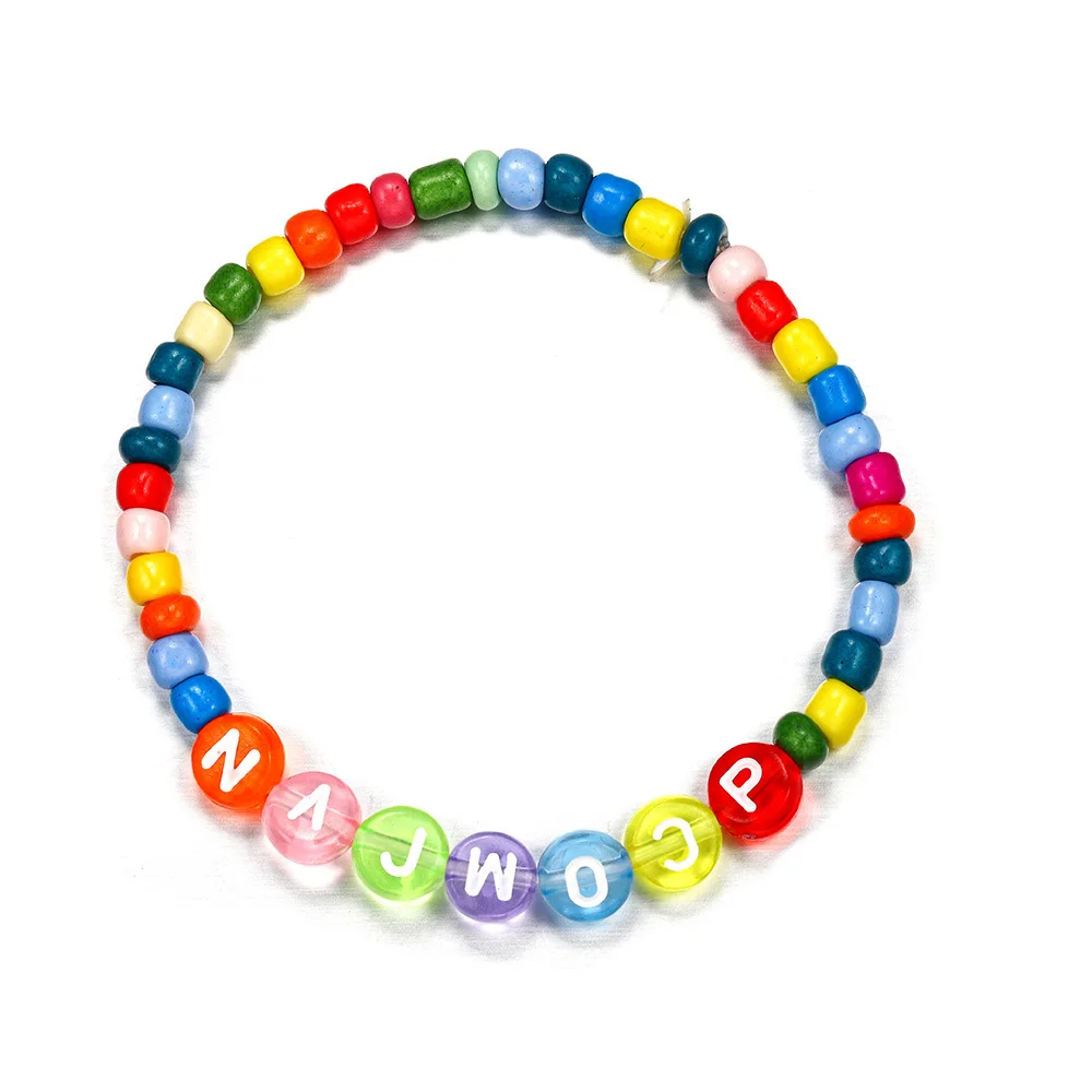 

2025pcs Mix Square Letters Beads Acrylic Round Flat English Alphabet Charms Letter Beads for Bracelet Jewelry Making Kit
