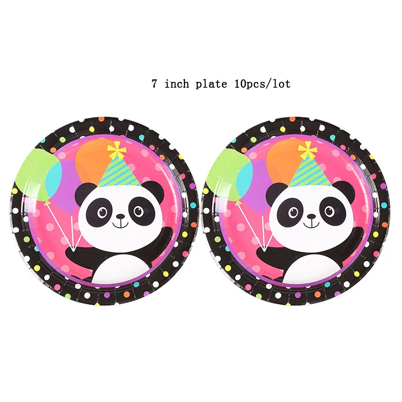 Новый стиль милая панда одноразовые тарелки попкорн коробка чашка флаг для детей