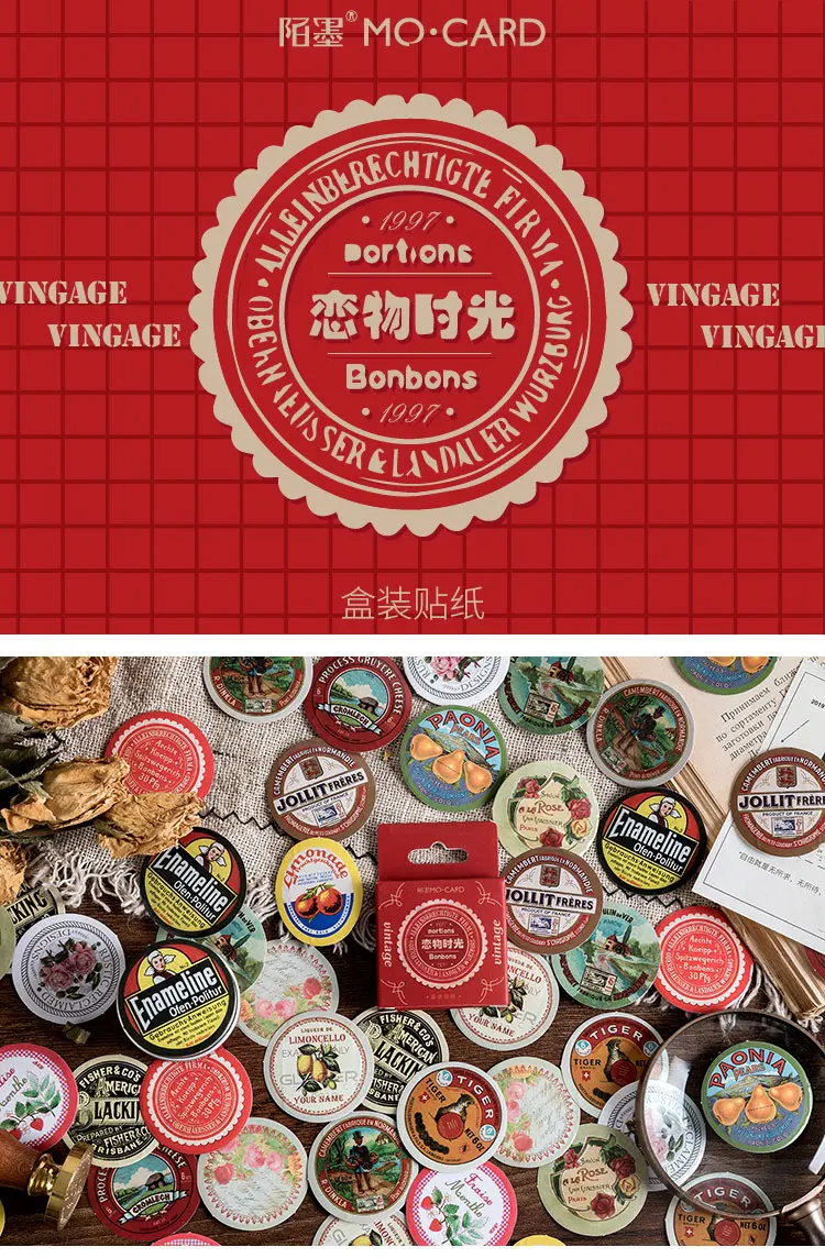 Mo. Card love items time Мини бумажные дневники наклейки Скрапбукинг декоративные этикетки 1 лот = 1 упаковка = 45 шт