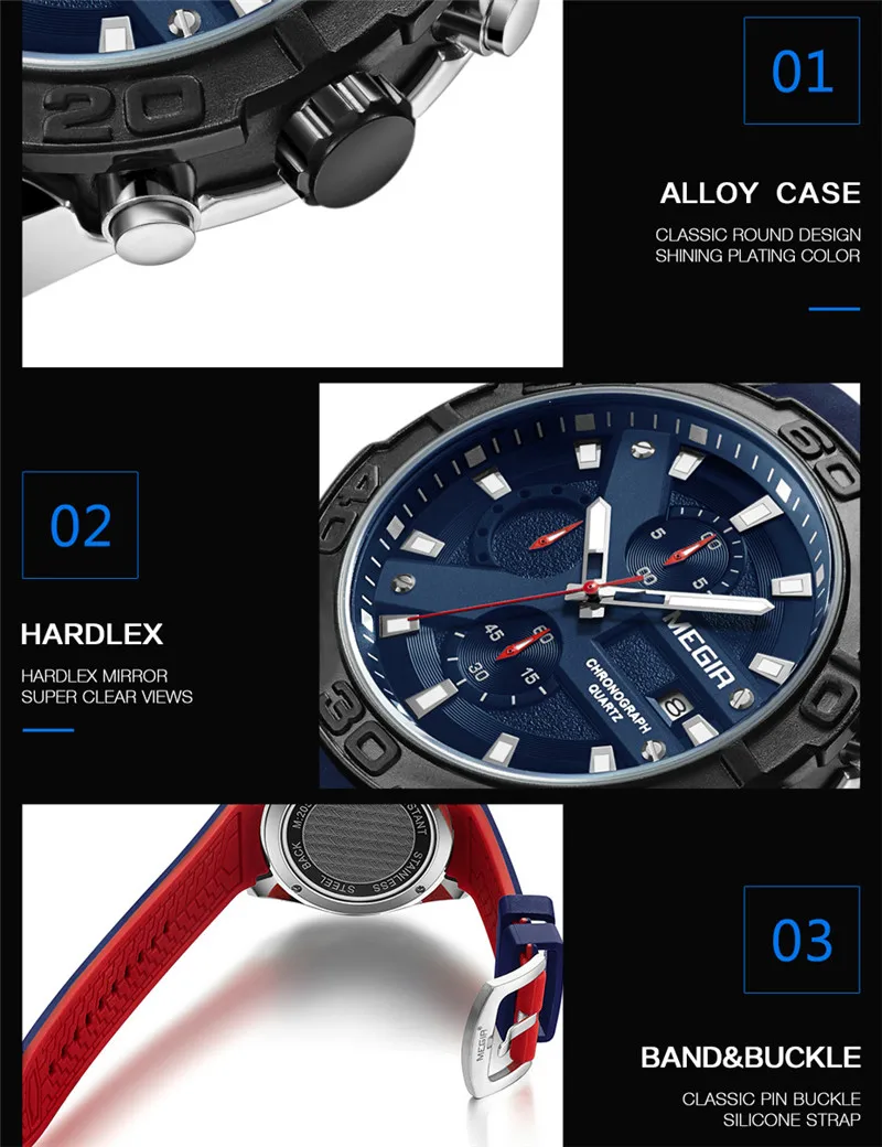 Часы MEGIR Мужские кварцевые с хронографом креативные Деловые в стиле милитари