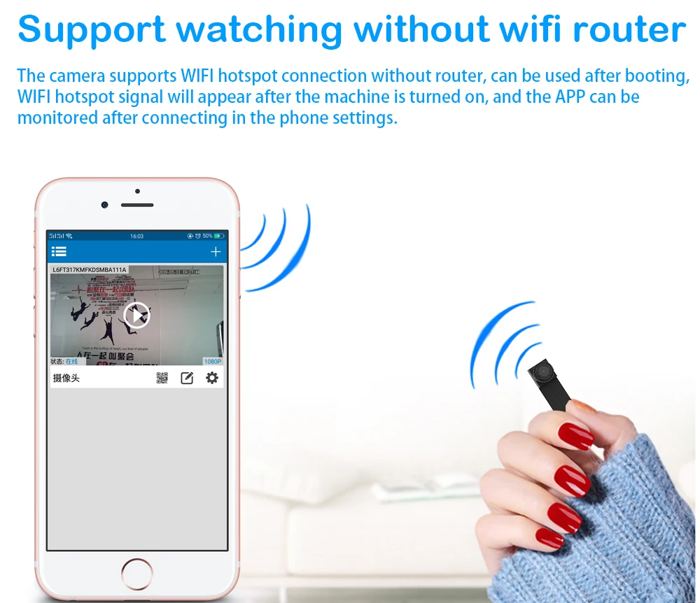 1080P Мини Wi fi камера DV видеокамера wifi P2P TF Запись видео Обнаружение дистанционное управление камера безопасности ночное видение