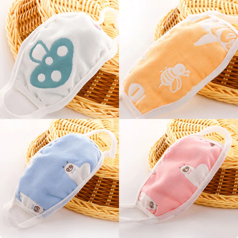 1 шт. детская маска для рта с принтом моющаяся хлопковая против пыли загрязнения