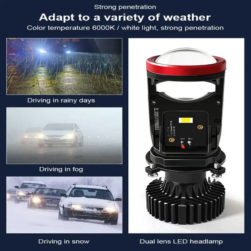 Двойная линза светодиодный головной фонарь H4 100 Вт ные фонари супер яркие