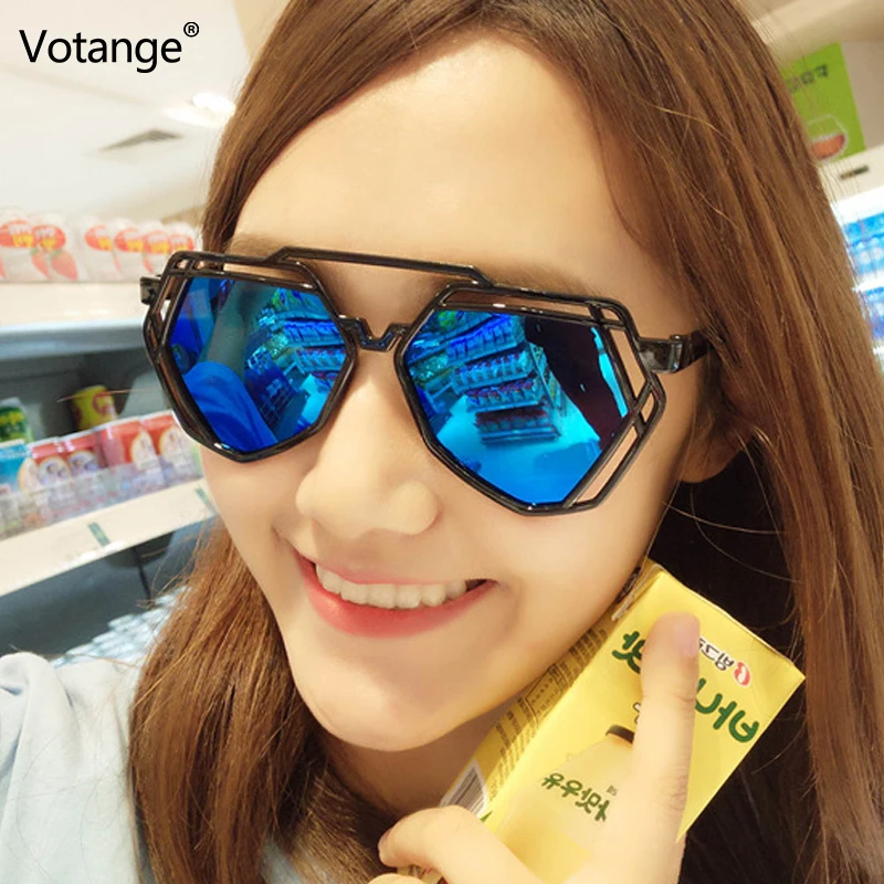 

Sunglasses Women Vintage Oversized polygon Hollow Glasses Frame Mirror Lens Female Male Tinted Eyewear UV400 lentes de so E085