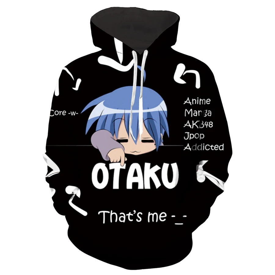 

2021 new Lucky Star Otaku Sweatshirt Tops 3d Printed Men Women Oversized Hip Hop Japanese Anime Streetwear Harajuku Hoodie Sweat
