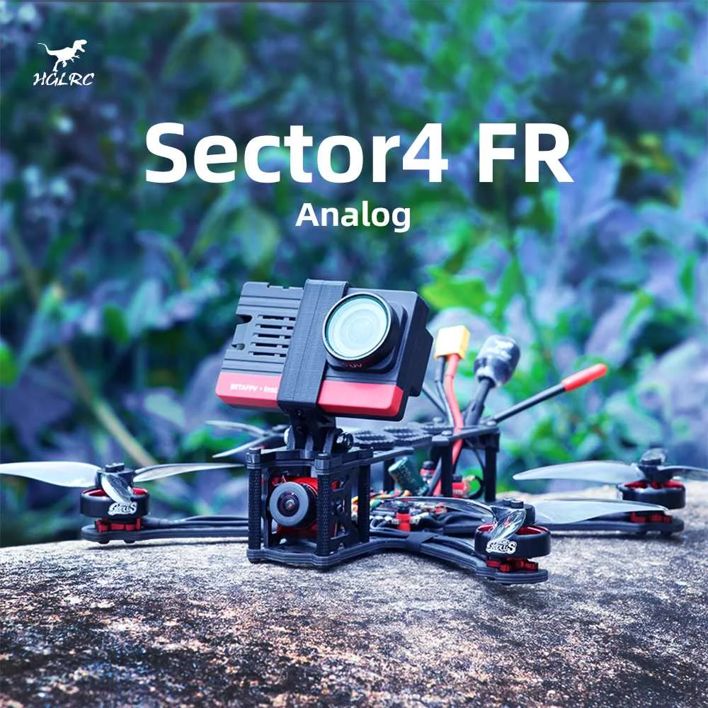 

HGLRC Sector 4 FR Freestyle Sub-250g 4S FPV Drone Analog w/ Zeus25 AIO Flight Controller 1804 Motor Zeus VTX 350mw Ratel 2 Cam