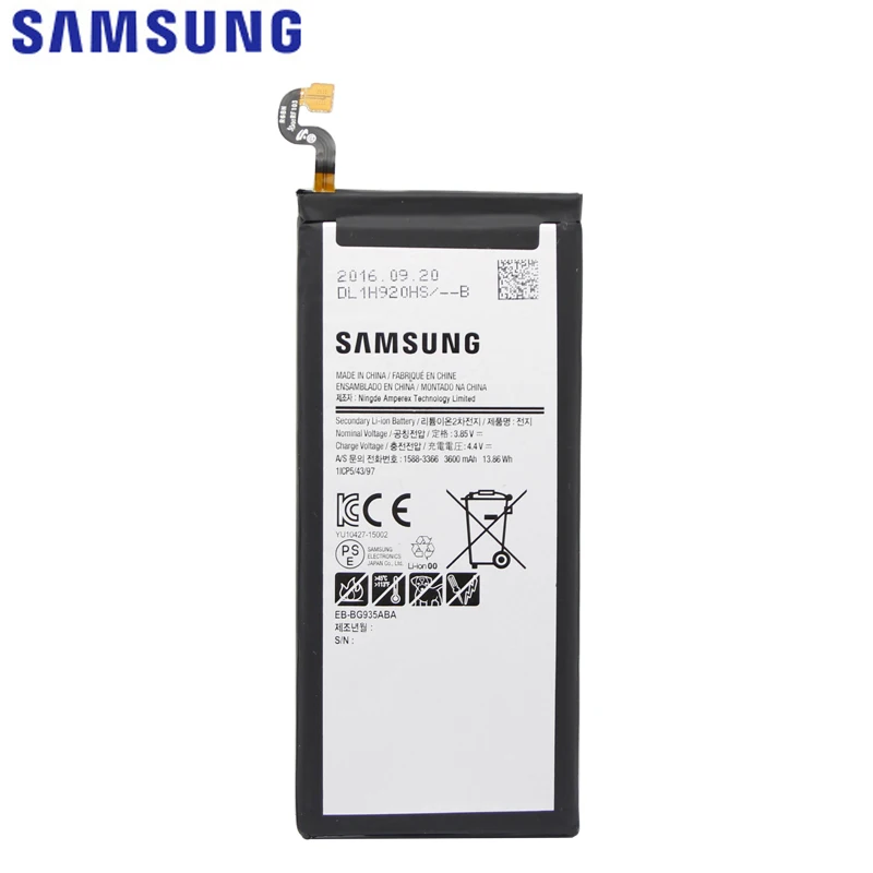 Samsung телефон батарея EB-BG935ABE 3600 мАч для samsung GALAXY S7 Edge G9350 G935FD SM-G935F замена батареи