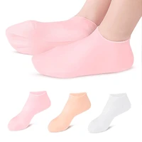1 pair silicone moisturizing spa gel heel socks exfoliating and preventing dryness foot skin rejuvenation foot care elastic sock