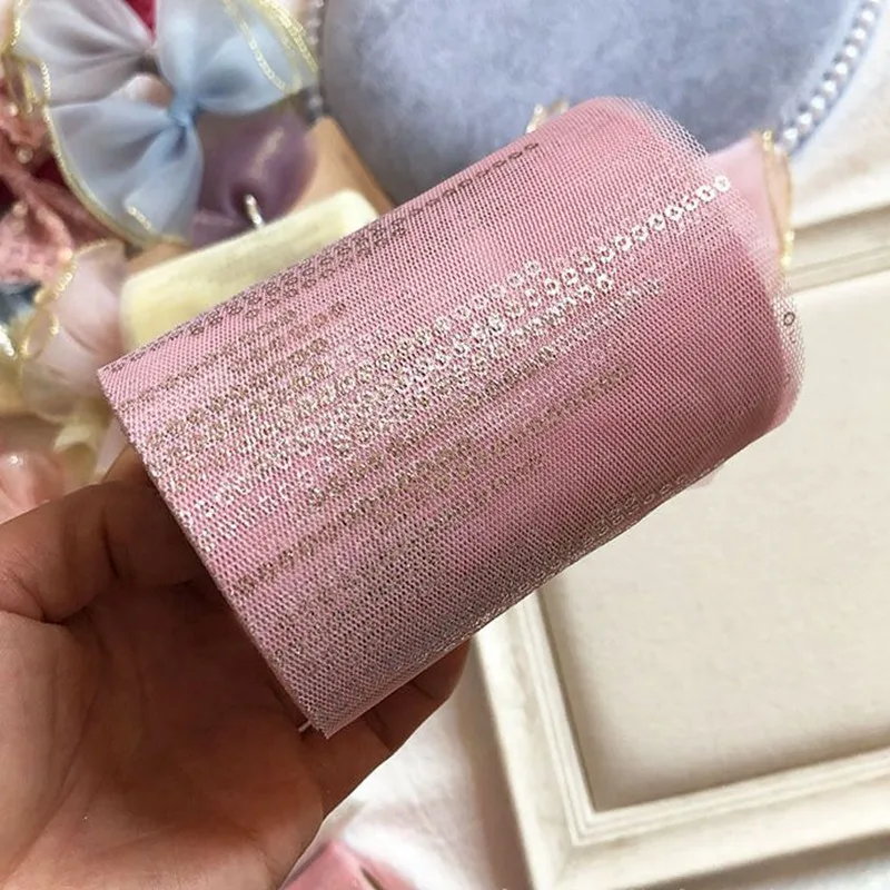 25 ярдов/партия блестящие сетчатые ленты в горошек 10 см|Ленты для шитья| |