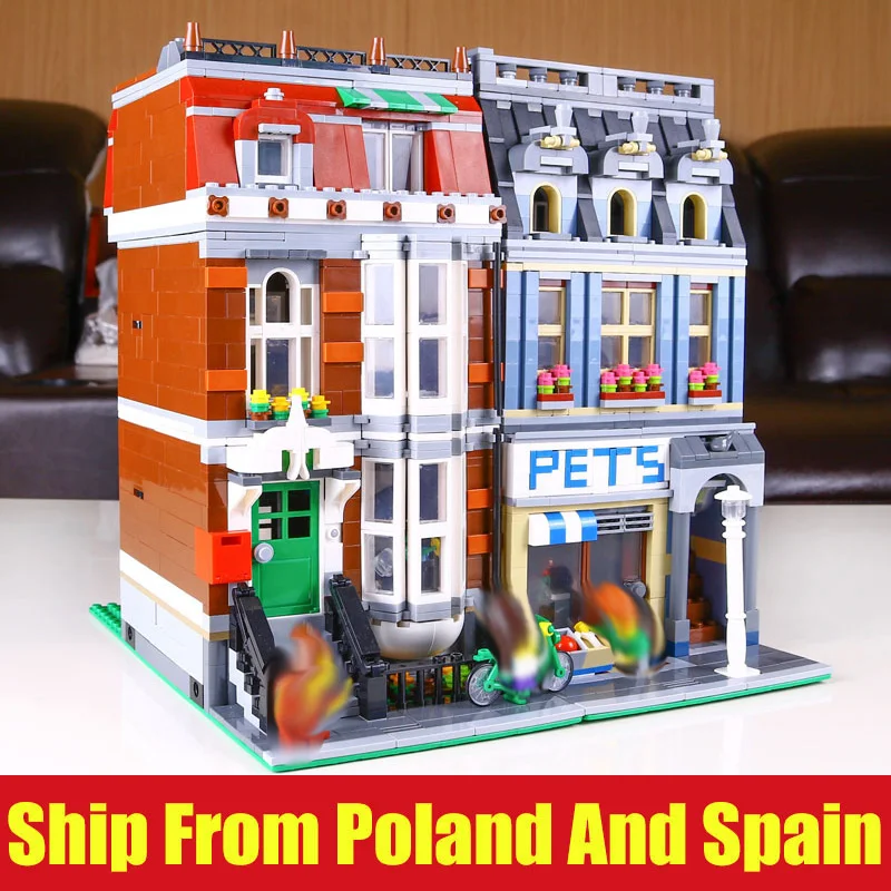 DHL 15009 Серия города совместима с 10218 Pet Shop супермаркет город улица строительные блоки рождественские игрушки для детей Подарки