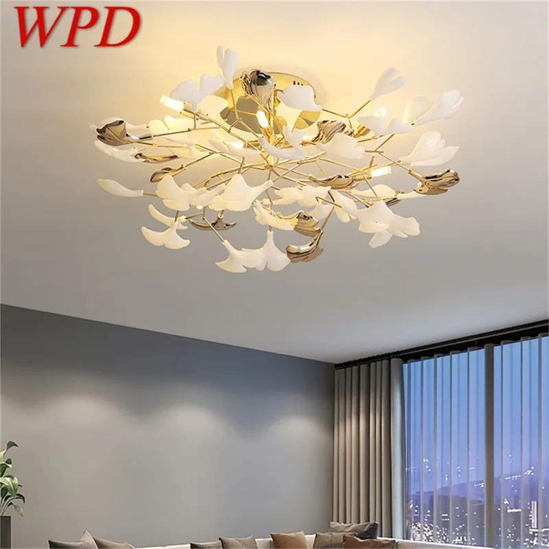 

WPD Nordic Ceiling Lamps Creative Ginkgo Biloba Fixtures LED Lighting Decorative for Home Corridor